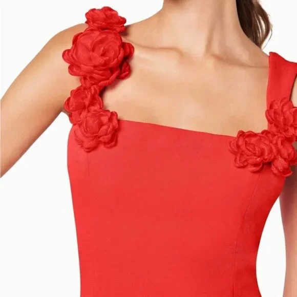 New Elliatt Trompe Mini Dress Red 3D Floral Size L - Picture 8 of 11